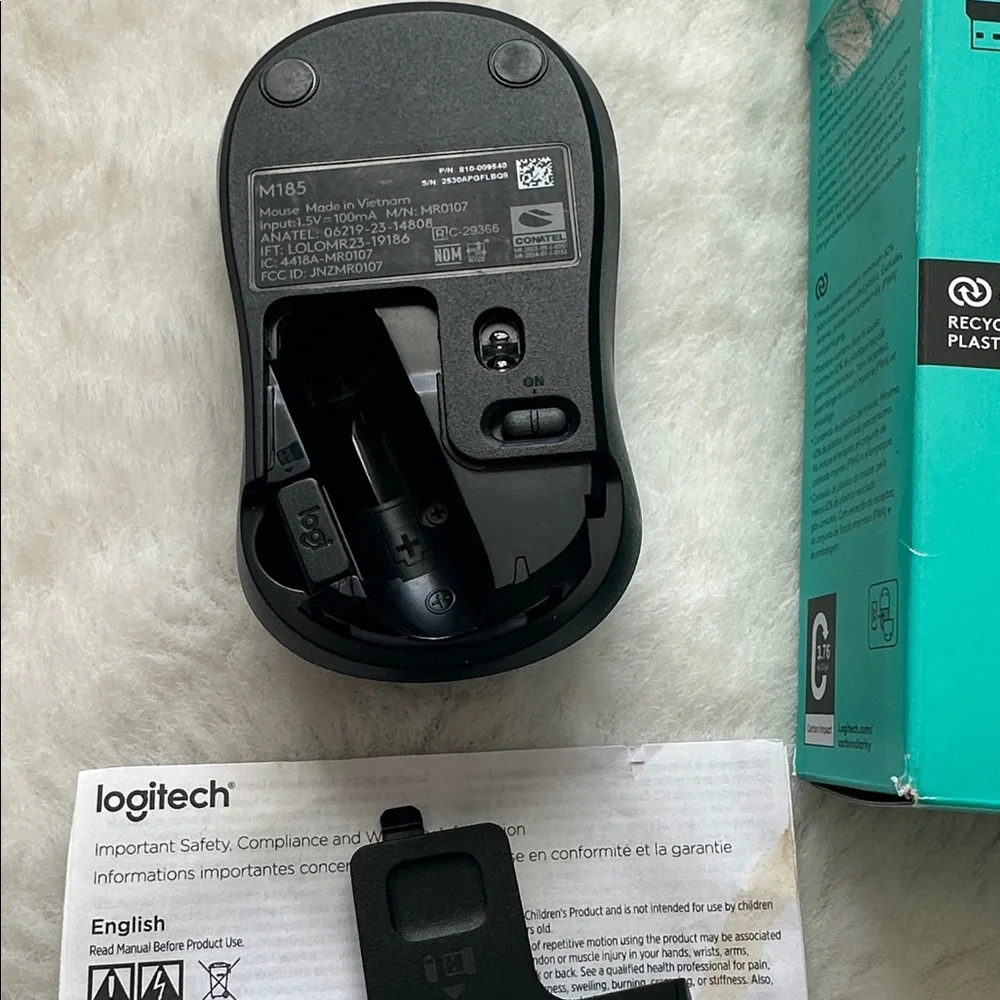 Logitech Teal and Black Wireless Mouse